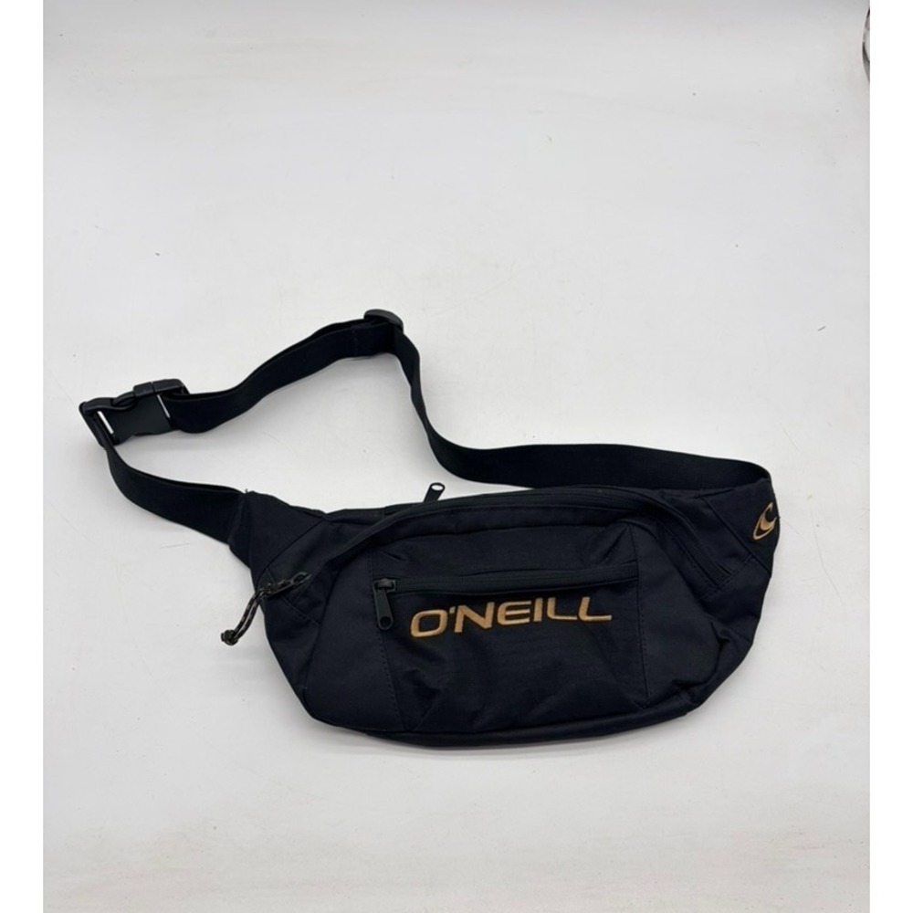 O'Neill Black Hiking Waist Pack 3 Zip Pockets, Adjustable Strap, Polyester Black